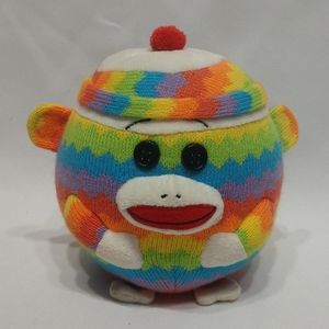 Ty Beanie Ballz Rainbow Sock Monkey Excellent Condition No Hang Tag